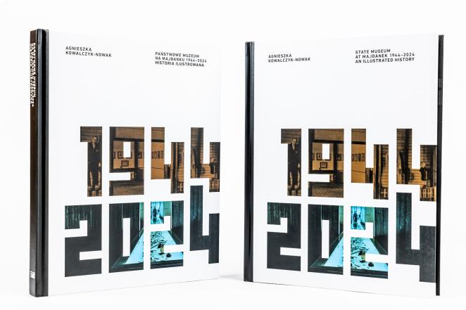 Dwie książki z jasnymi okładkami oraz dużym napisem: 1944-2024 